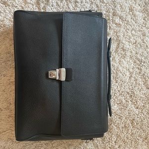 Hugo boss authentic leather briefcase